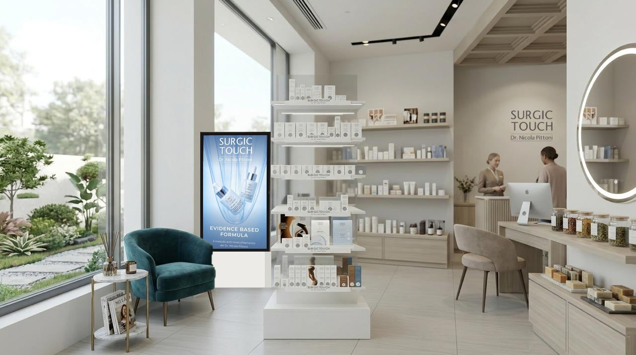 Centro Partner SurgicTouch® con totem e espositore